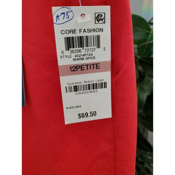 Charter Club Women Red Cotton & Rayon Mid Rise Slim Leg Crop Pant Size 12 Petite - Picture 6 of 12